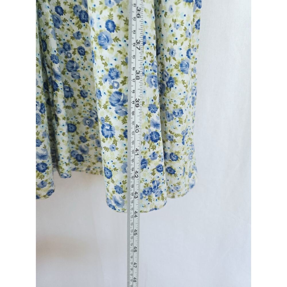 Anthro Odille Midi Dress Size 6 White Blue Sage Coquette Garden Wedding Cotton - Picture 11 of 11